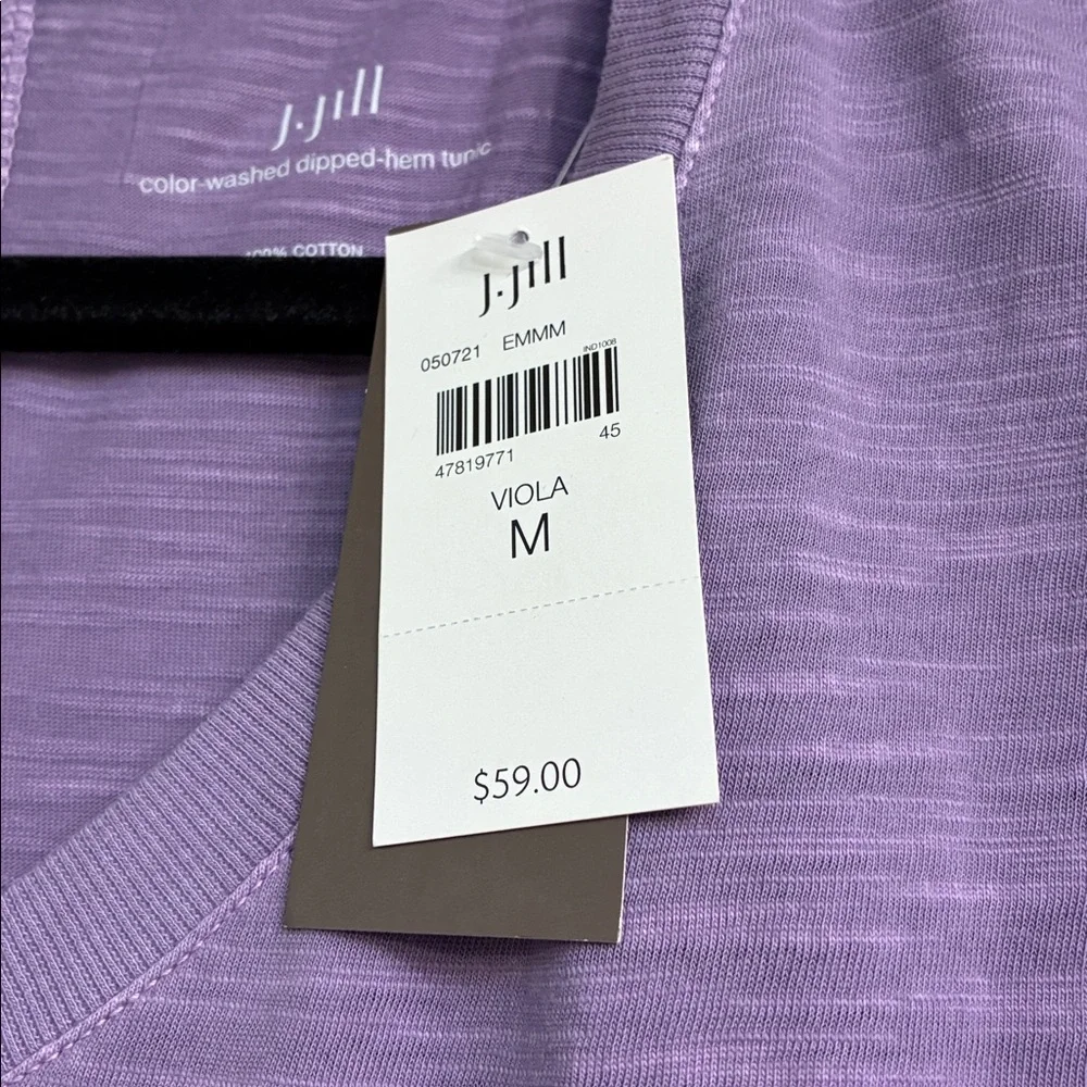 NWT J. Jill Viola V-Neck Long Sleeve Top
Color Washed Dipped Hem tunic - Picture 6 of 6